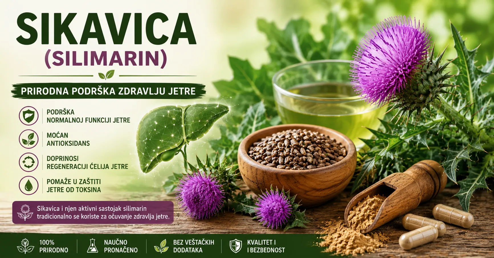 Prirodna podrška zdravlju jetre sikavica - silimarin